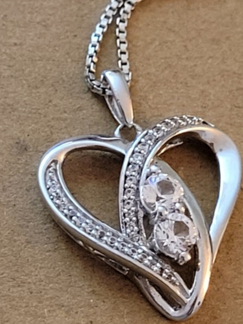 Sterling And Diamond Heart Necklace